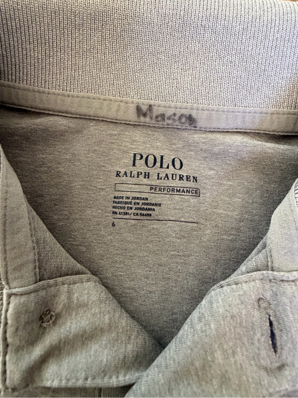 Polo by Ralph Lauren Grey Polo Shirt with Navy Pony - Picture 3 of 4